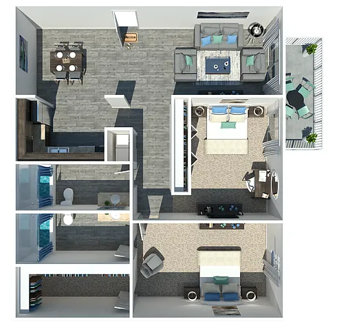 Floor plan Two Bedroom Two Bathroom