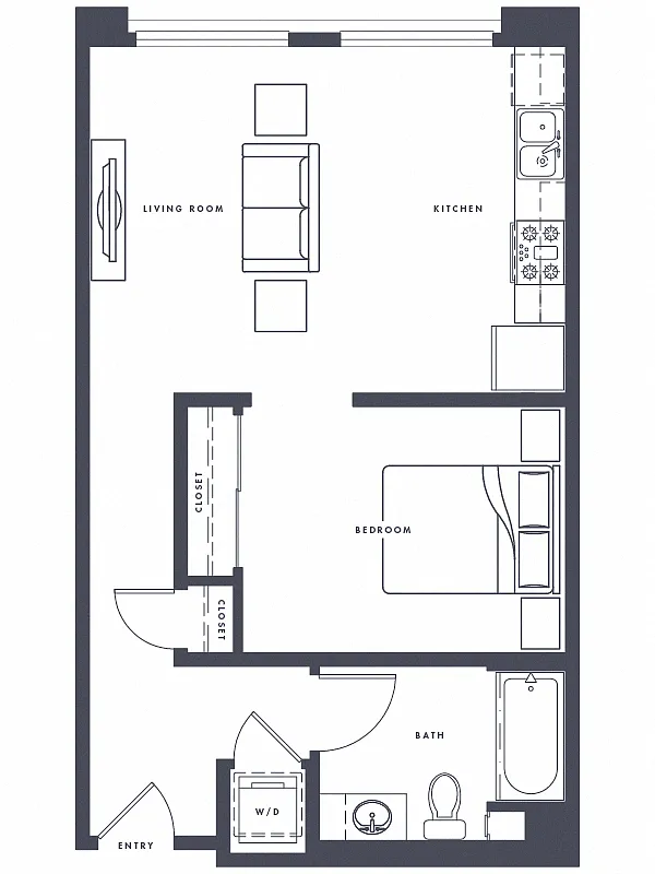 Floor plan Urban One Bedroom