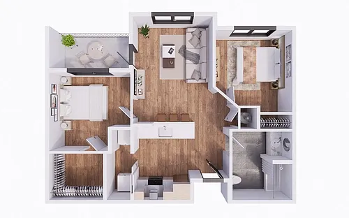 Floor plan 2X1 B1 60