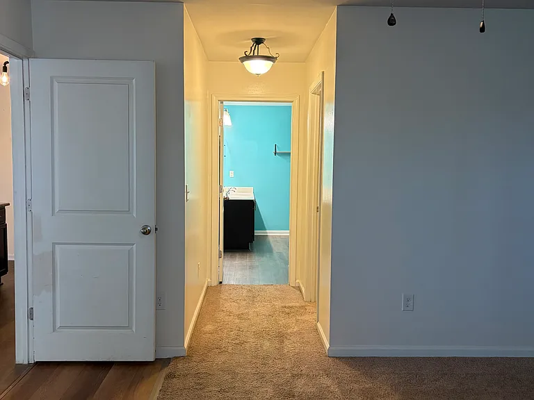 Looking into master bath from master bedroom