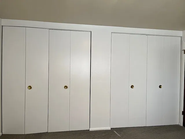One wall of bedroom is all closets