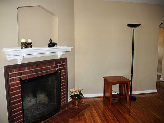 A beautiful woodburning fireplace.