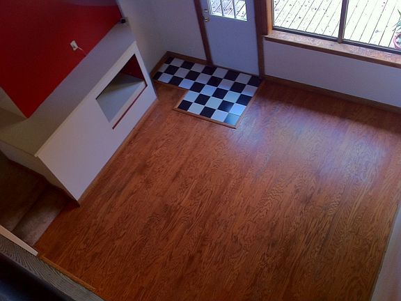 view of living area from loft