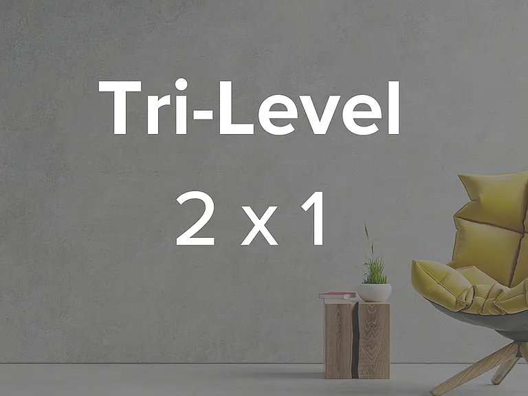 Tri-Level Floorplan: 2 Bedrooms/1 Bathroom Tri-Level Floorplan: 2 Bedrooms/1 Bathroom