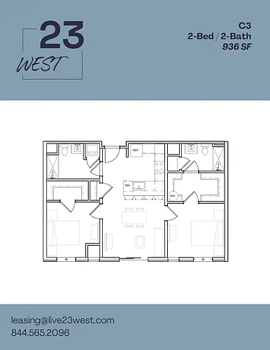 Floor plan C3 - 2 Bed 2 Bath