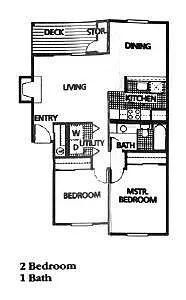 Floor plan 2 Bed 1 Bath