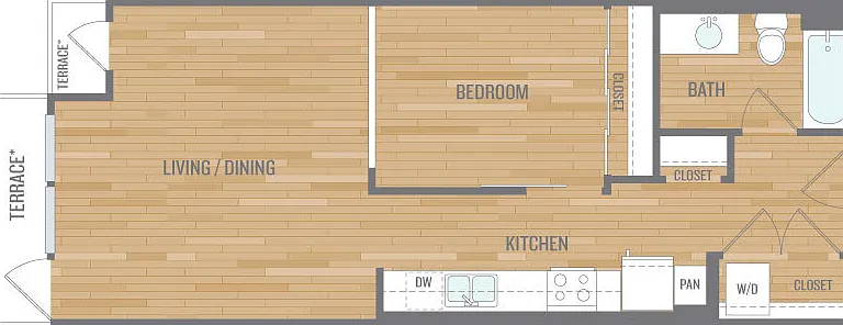 1BdAlcoveC floor plan Forge West Seattle