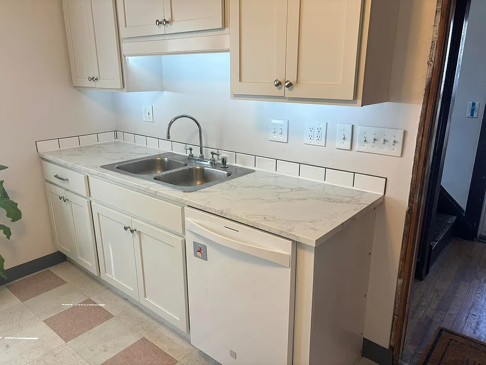 completely renovated kitchen, complete with TALL cabinets