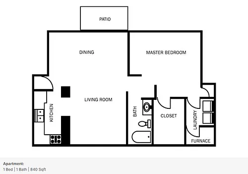 Floor plan 1 Bedroom