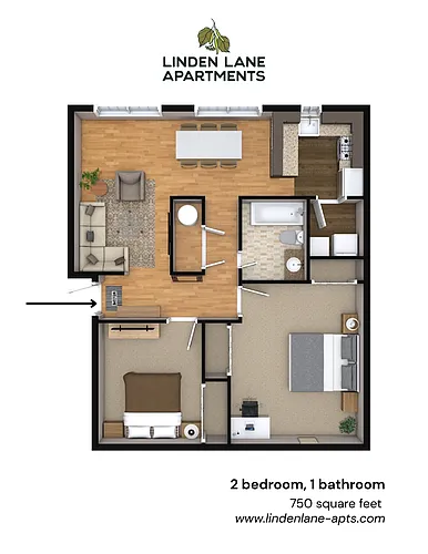 Floor plan 2 bed 1 bath
