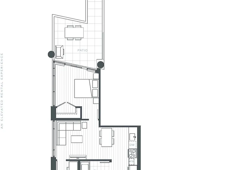 B7 floorplan of 1 Bed + Den apartment at Everlea in Coquitlam