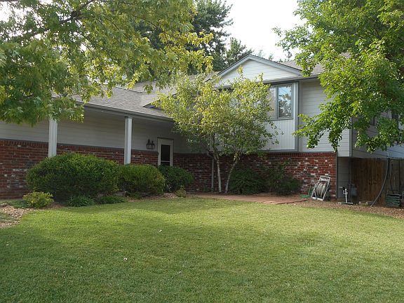 Brick patio out front
