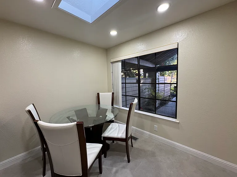 Informal dining room with sky light