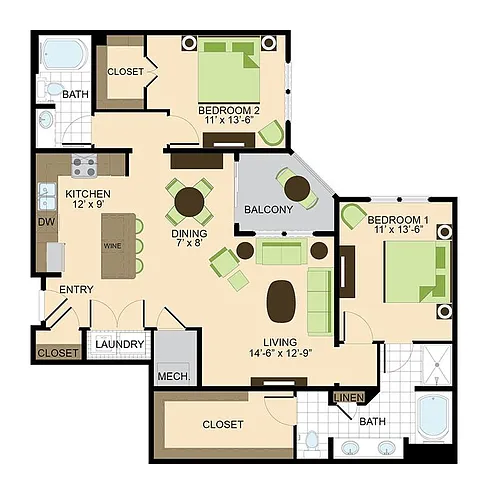 Floor plan Prairie - B3