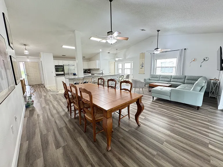 Formal dining area and living area