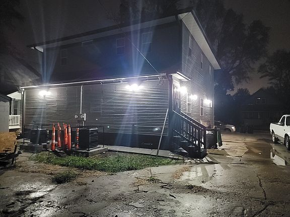 rear of house at nighttime