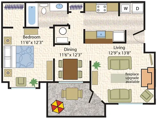 Floor plan 1X1 Reno