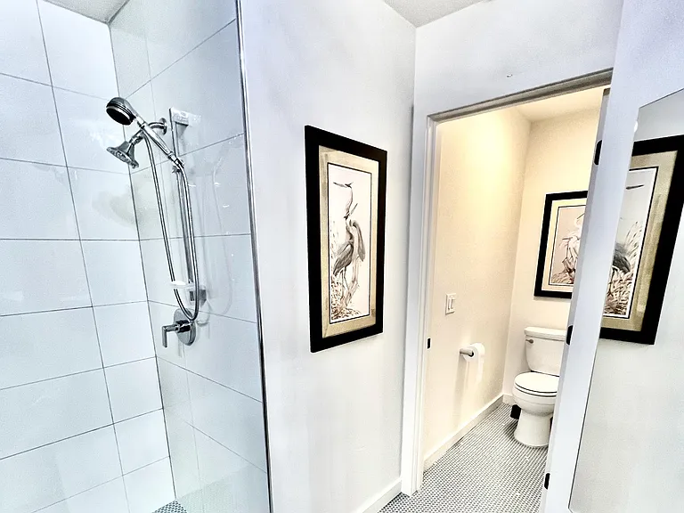 Private toilet room with door