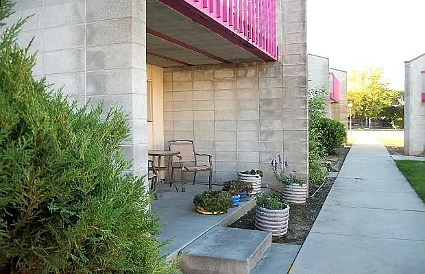 Patio with landscaping