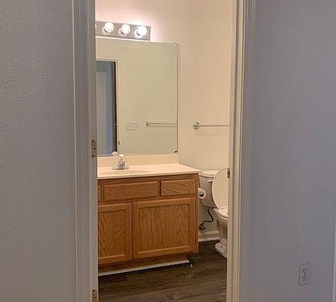 Hall bathroom with tub / shower.