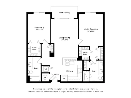 Floor plan 2 Bed / 2 Bath
