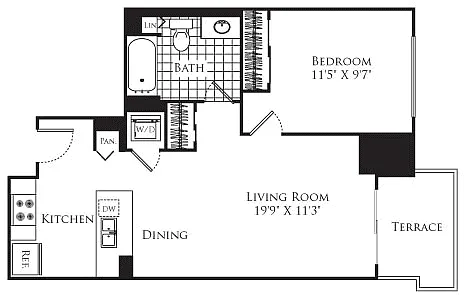Floor plan 1 Bedroom FP 12