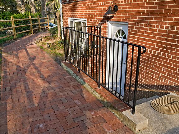 Brick walkway to entrance
