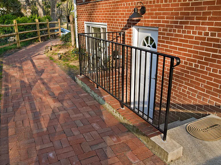 Brick walkway to entrance