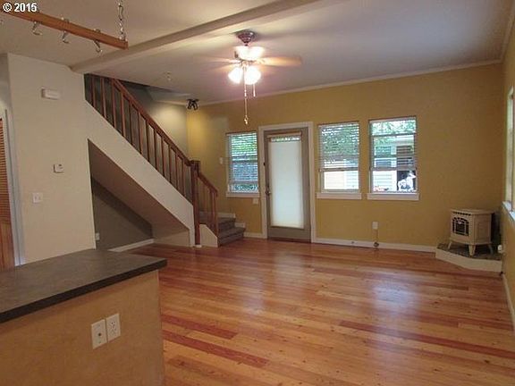 Living room and looking out to front.