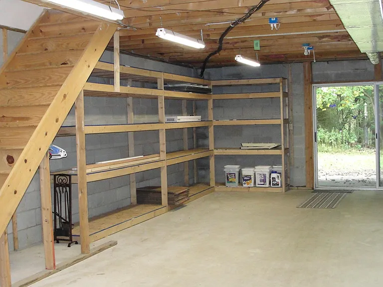 Large well lit basement/storage/washer-dryer area