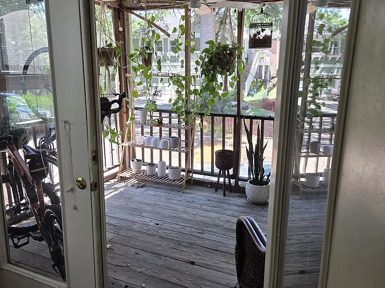 Screened in patio off living room. There is another deck off 2nd bedroom