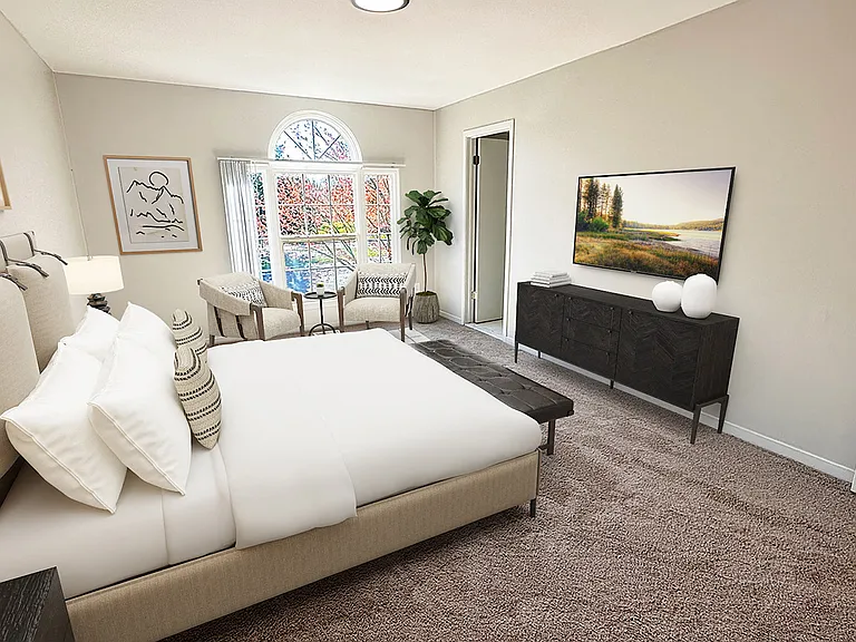 You'd expect unusually spacious bedrooms in a townhome that's up to 1,500 sq. ft. of pure luxury. And you get it. Along with walk-in closets and unexpecteds like that dramatic arch window.