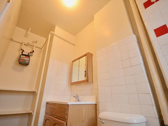 Bathroom with addition storage space.
