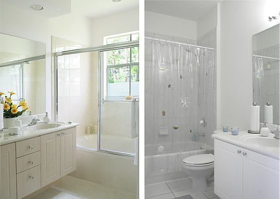 master bathroom and second bathroom