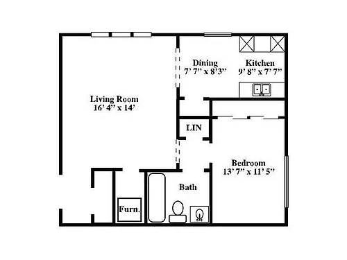 Floor plan Large One Bed