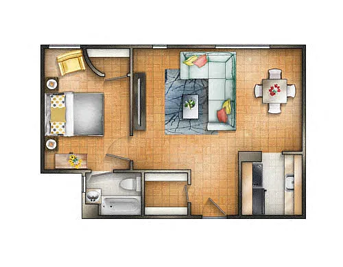 Floor plan One BR 15