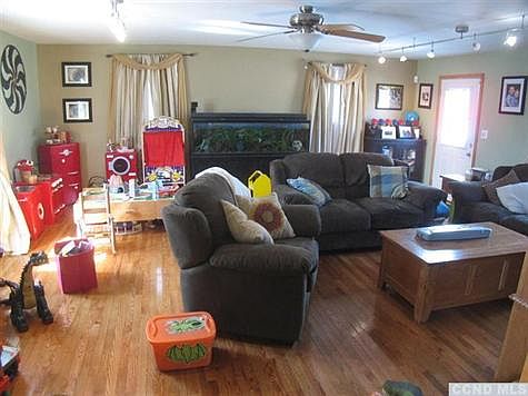 Family room with door to back yard.