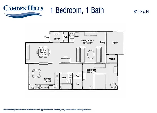 Floor plan 1 Bedroom