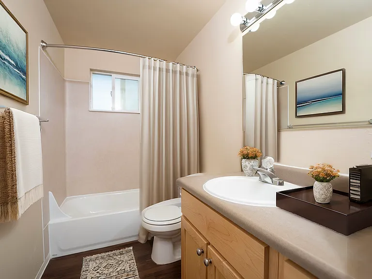 2 Bedroom 1 Bath l Staged Bathroom