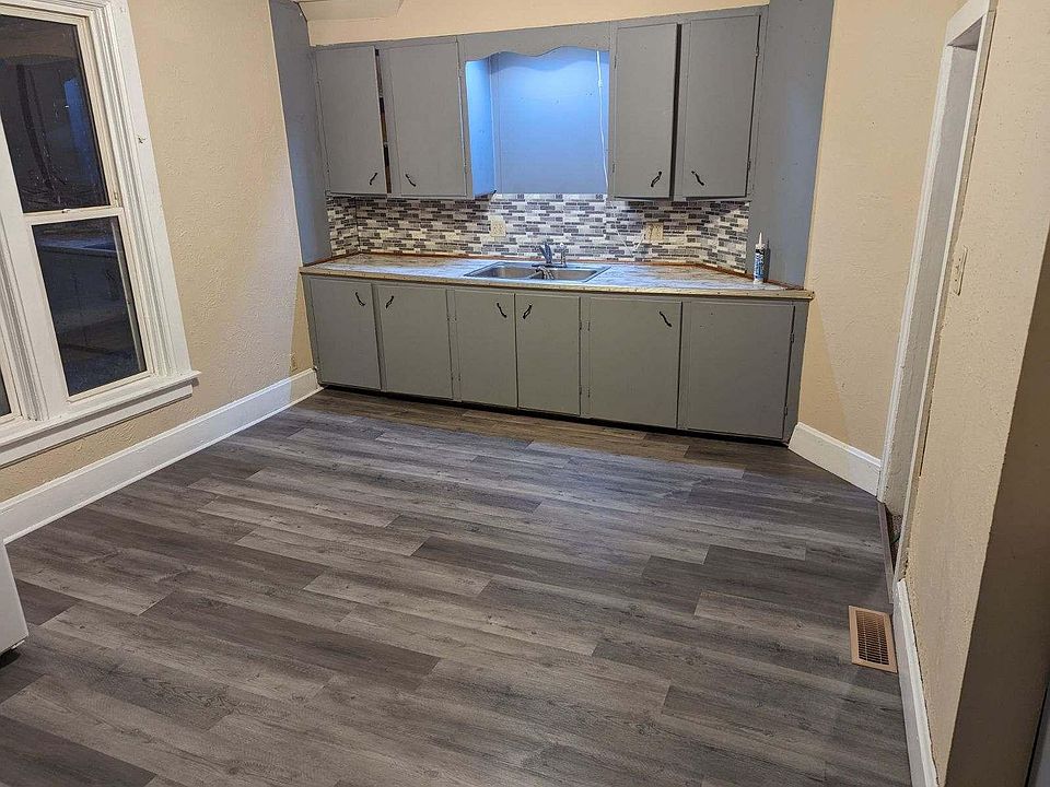 Kitchen cupboards and sink