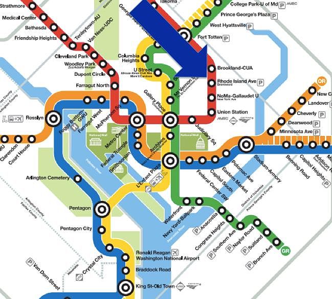 Apt is between two Metro stops: Brookland-CUA & Rhode Island