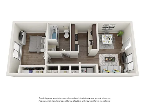 Floor plan 1 bed 1 bath