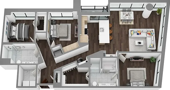 Floor Plan T - 3D Floor Plan T - 3D