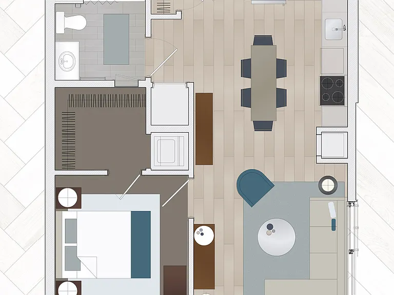 A1HB floor plan One Beachmont