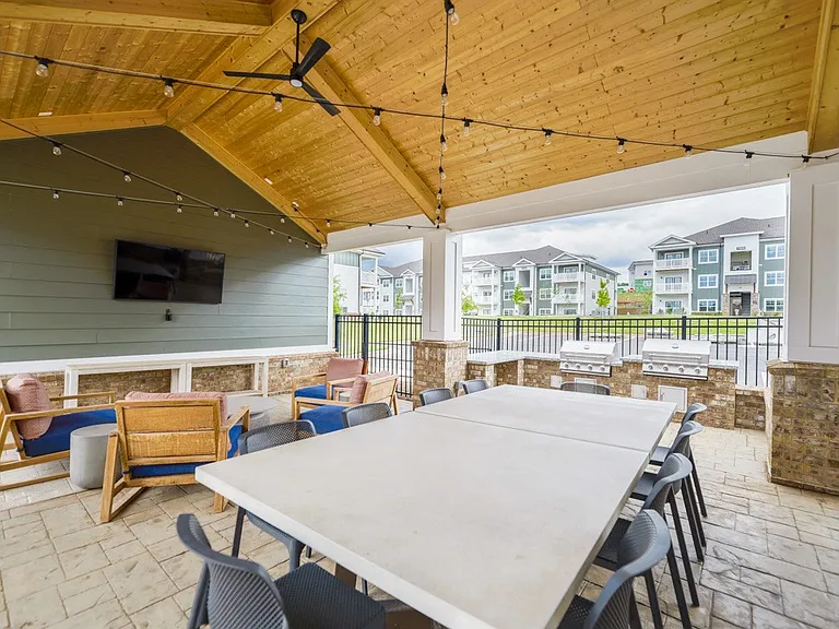 Gas grills and patio area