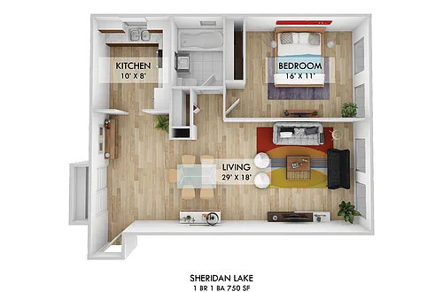 Floor plan One Bedroom C