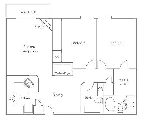 Floor plan Two Bedroom Luxury