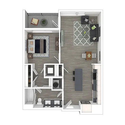Floor plan 1B Bal