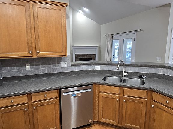 Kitchen open to living room and breakfast area