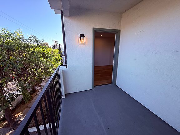 Balcony off of the bedroom in unit 207